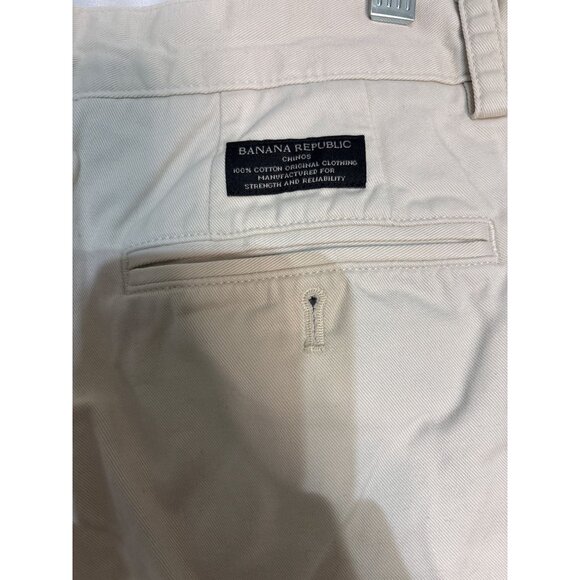 Banana‎ Republic Mens Khaki Chino Shorts Size 34 Flat Front - Picture 3 of 5